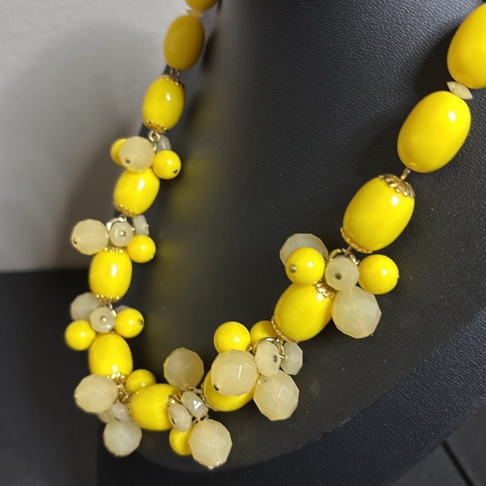 Robert Rose Yellow Cluster Beaded Statement Sunsh… - image 4